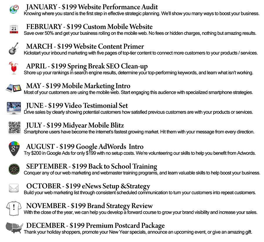 2014 Monthly Special Promotions